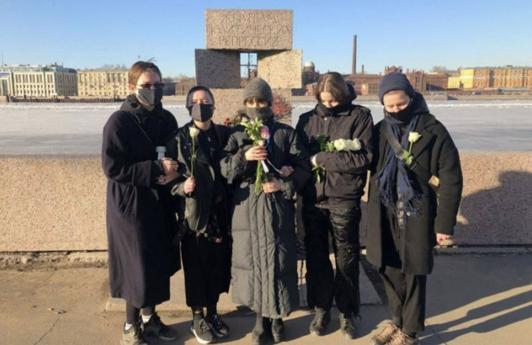 A “Girls in Black” protest in St. Petersburg