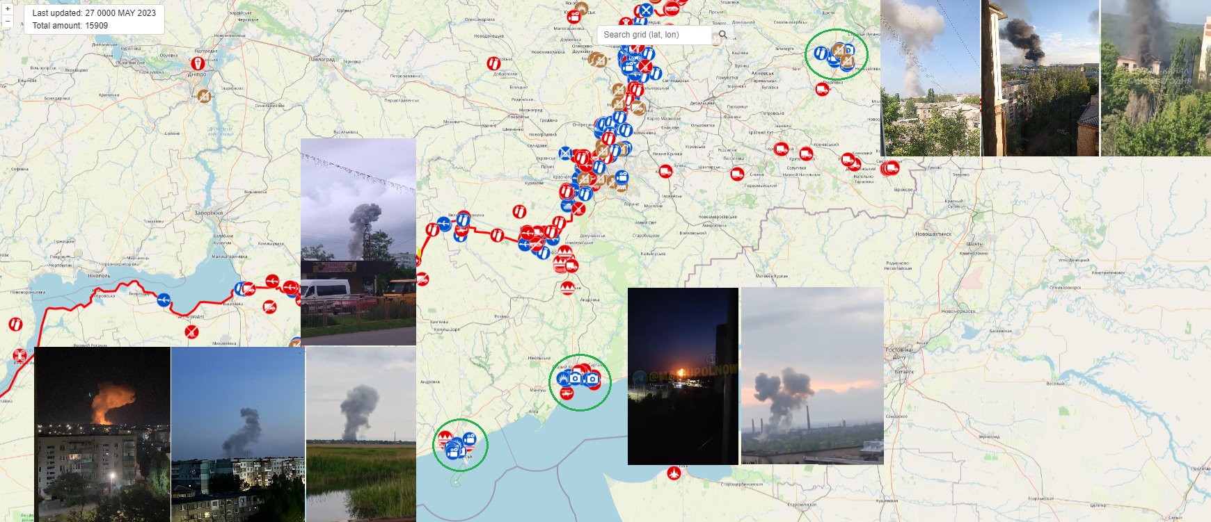 Места ударов ракет Storm Shadow, по данным проекта Geoconfirmed