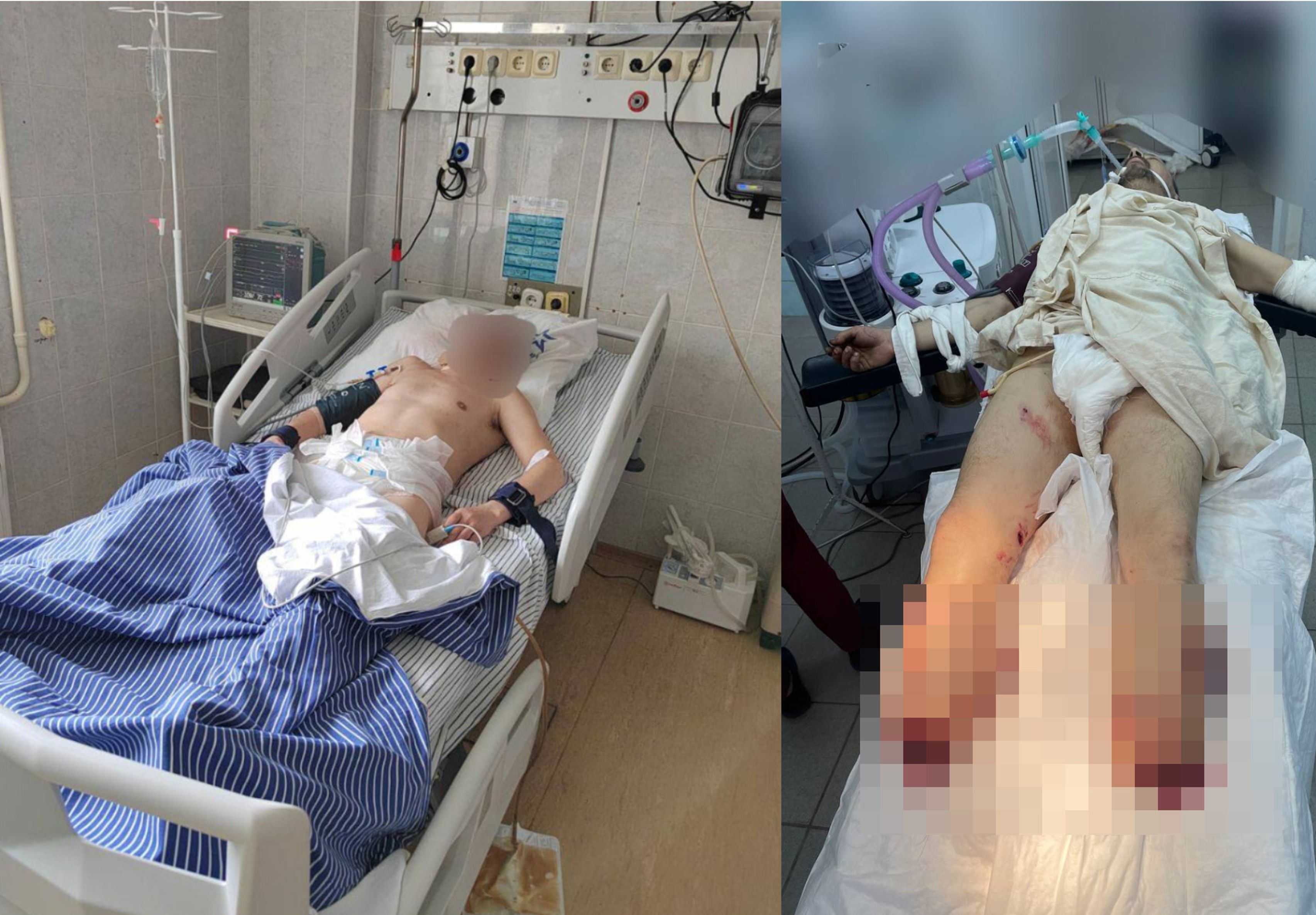 Russian military servicemen in a border hospital