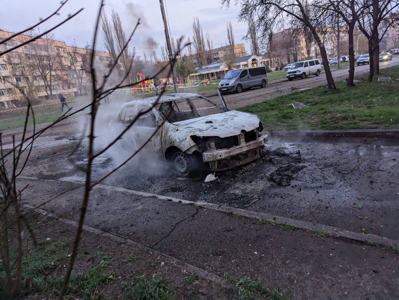 Aftermath of the Russian strike on Kryvyi Rih on April 4.