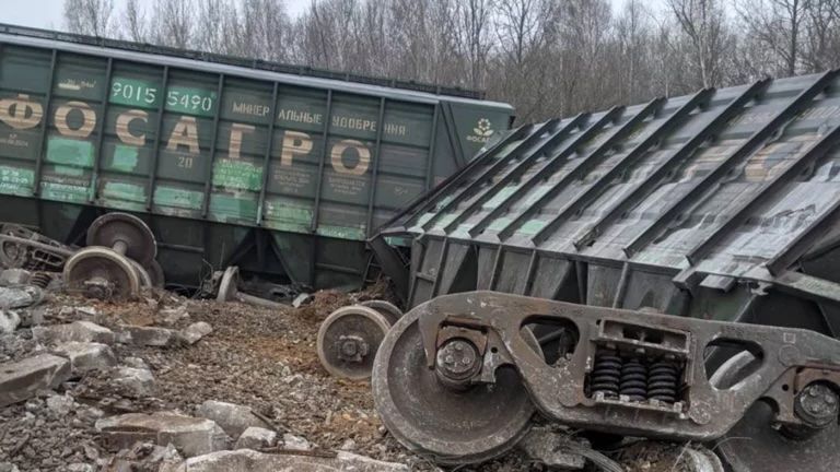 Aftermath of the railway explosion in the Ryazan Region.