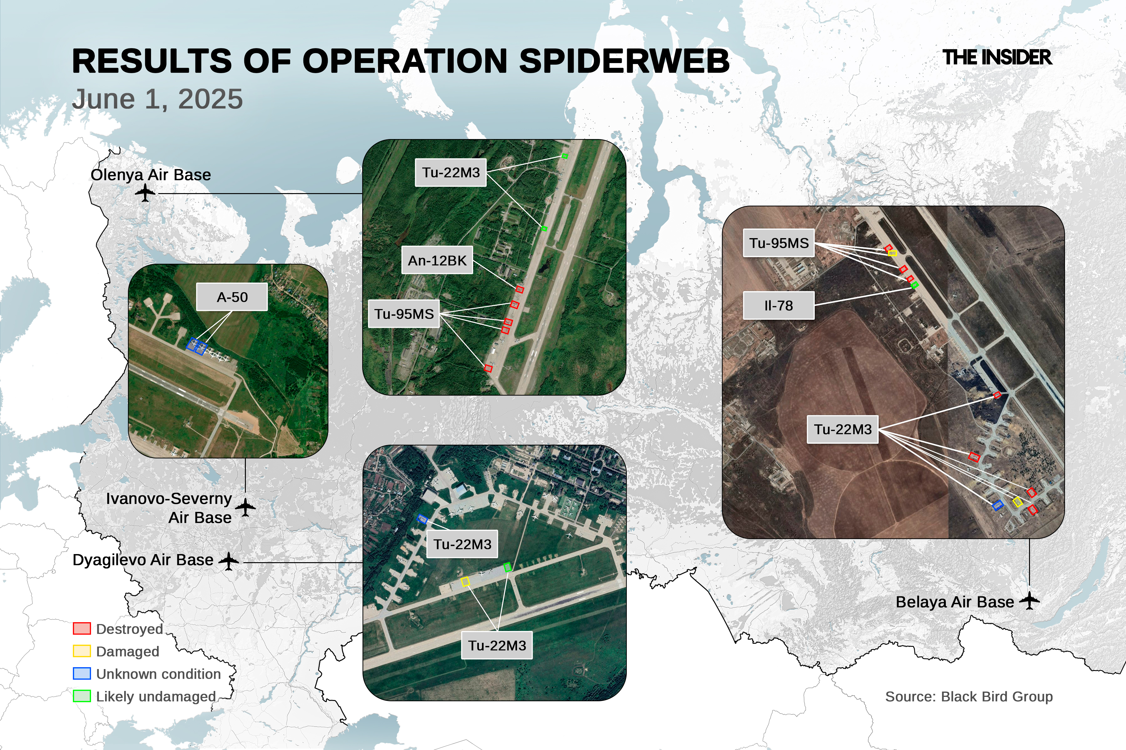 Satellite images show damage at Russian airfields after Operation Spiderweb