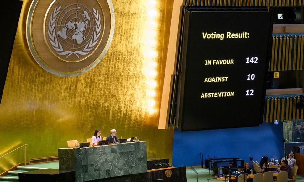 A UN General Assembly vote on Sept. 12 backed a resolution recognizing Palestinian statehood.