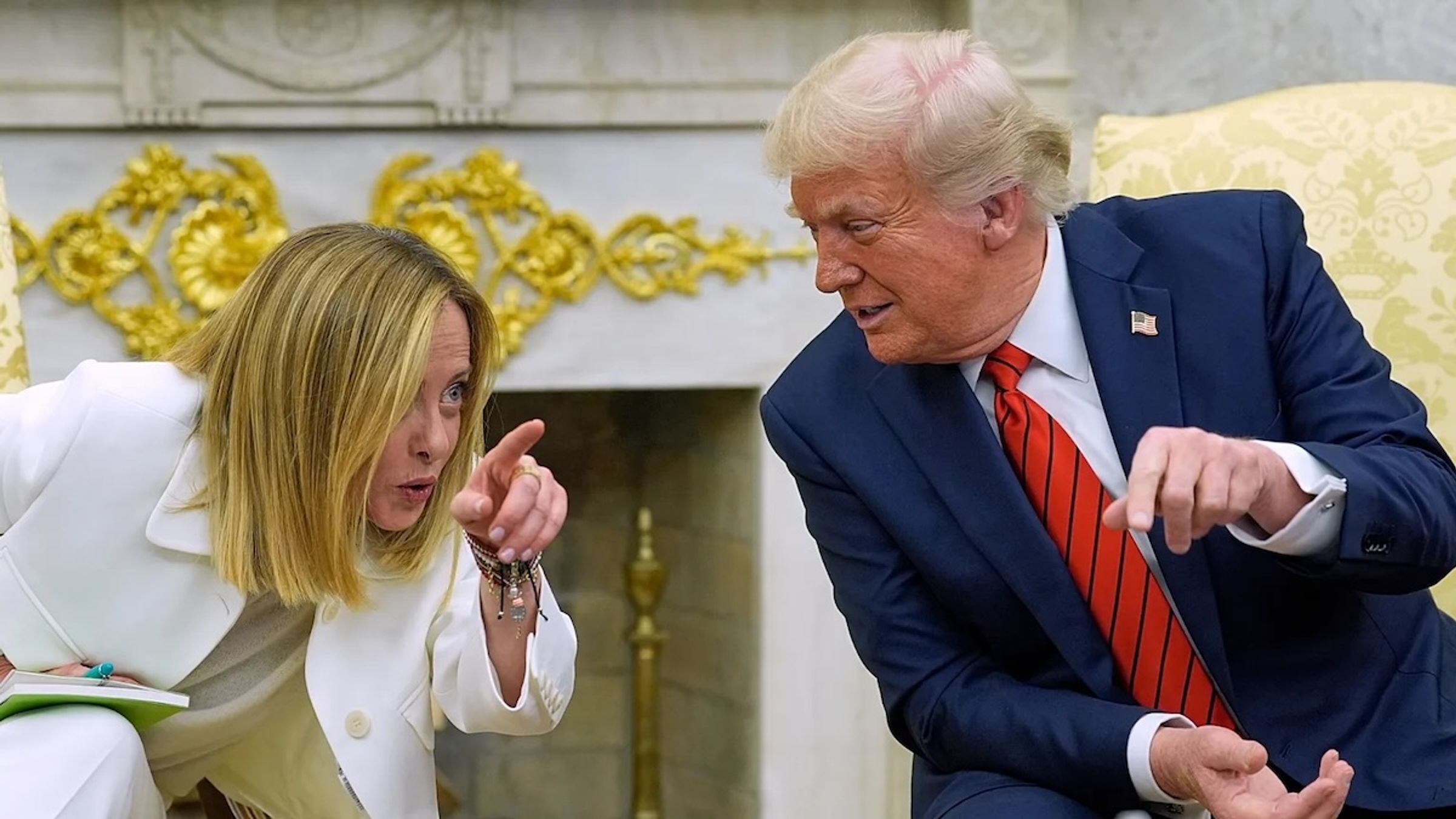 Italian Prime Minister Giorgia Meloni and Donald Trump