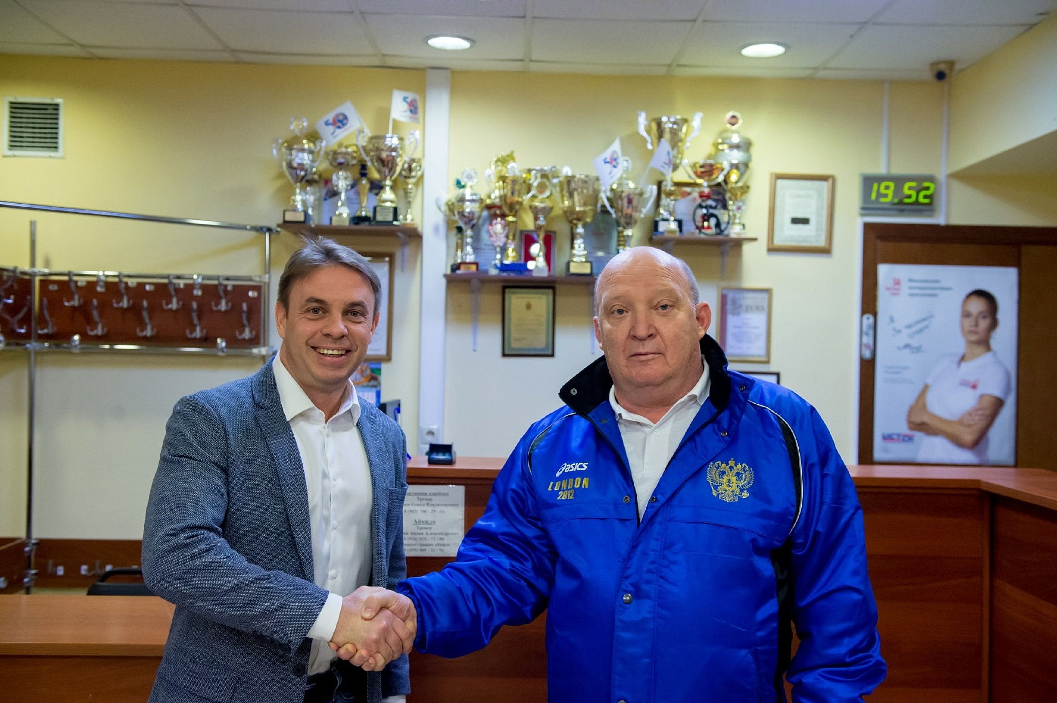 Igor Churubrov (on the right wearing a blue jacket)