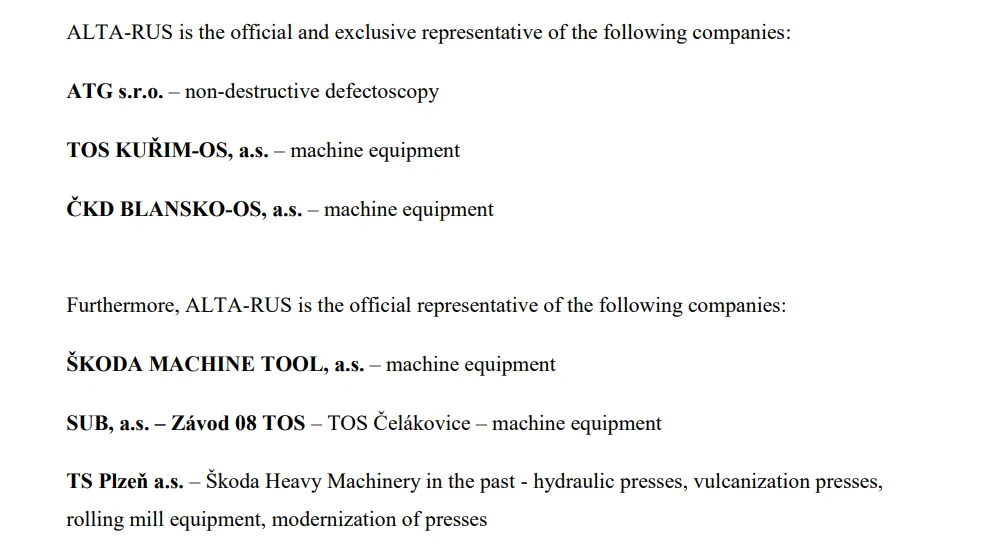 Screenshot of Alta Invest reporting, 2022