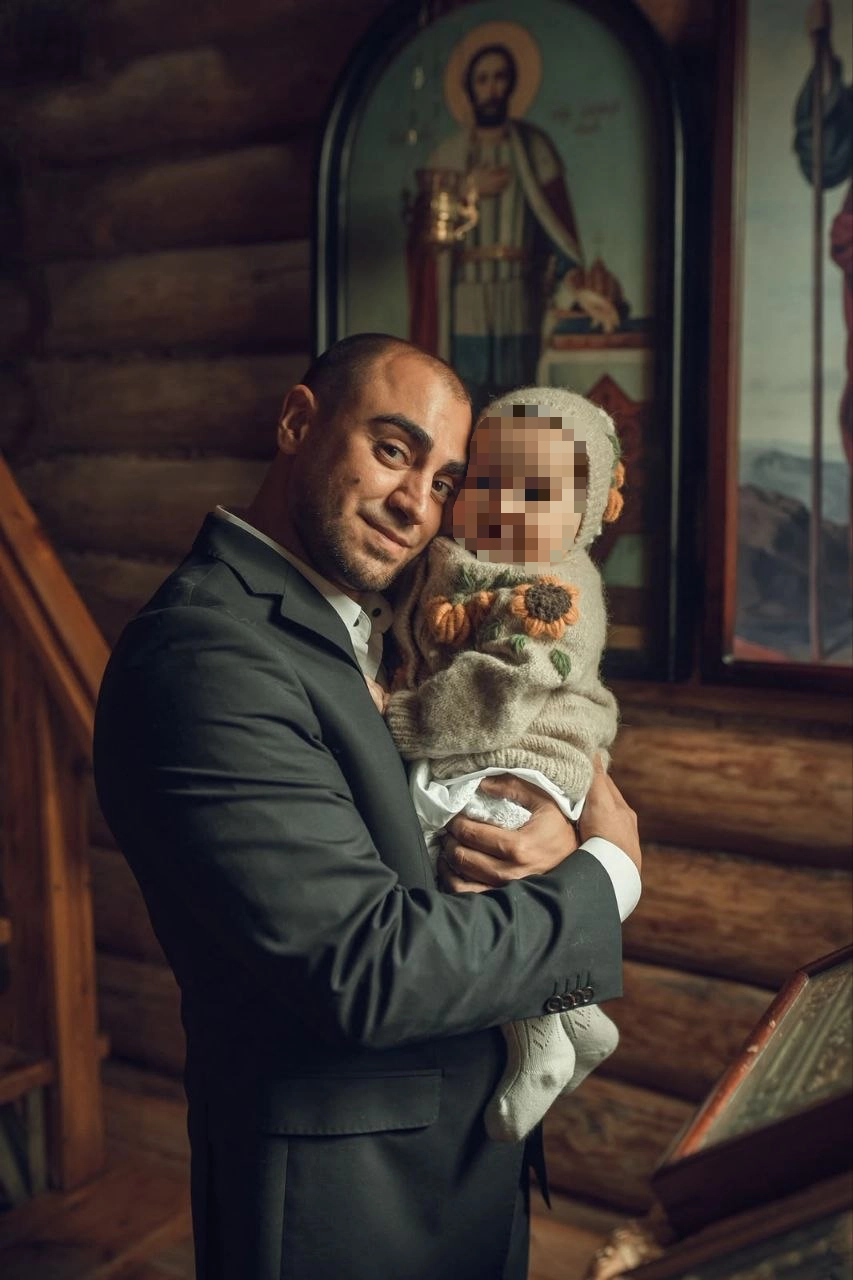 Georgy Azatyan with his child