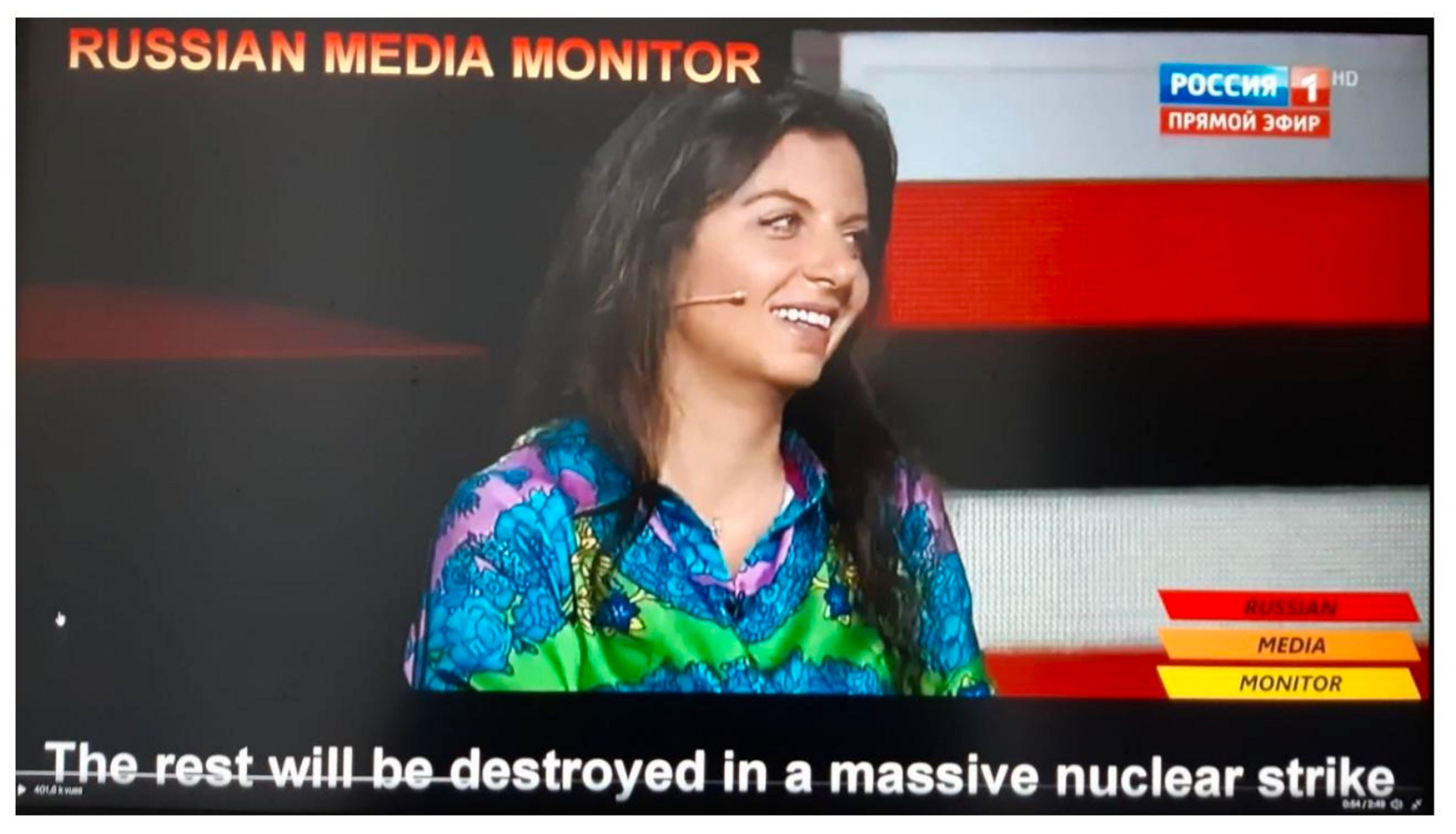 Still image from typical propaganda program on Russian TV