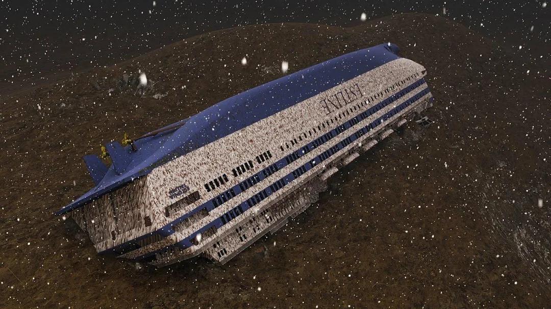 The sunken Estonia: A graphic reconstruction