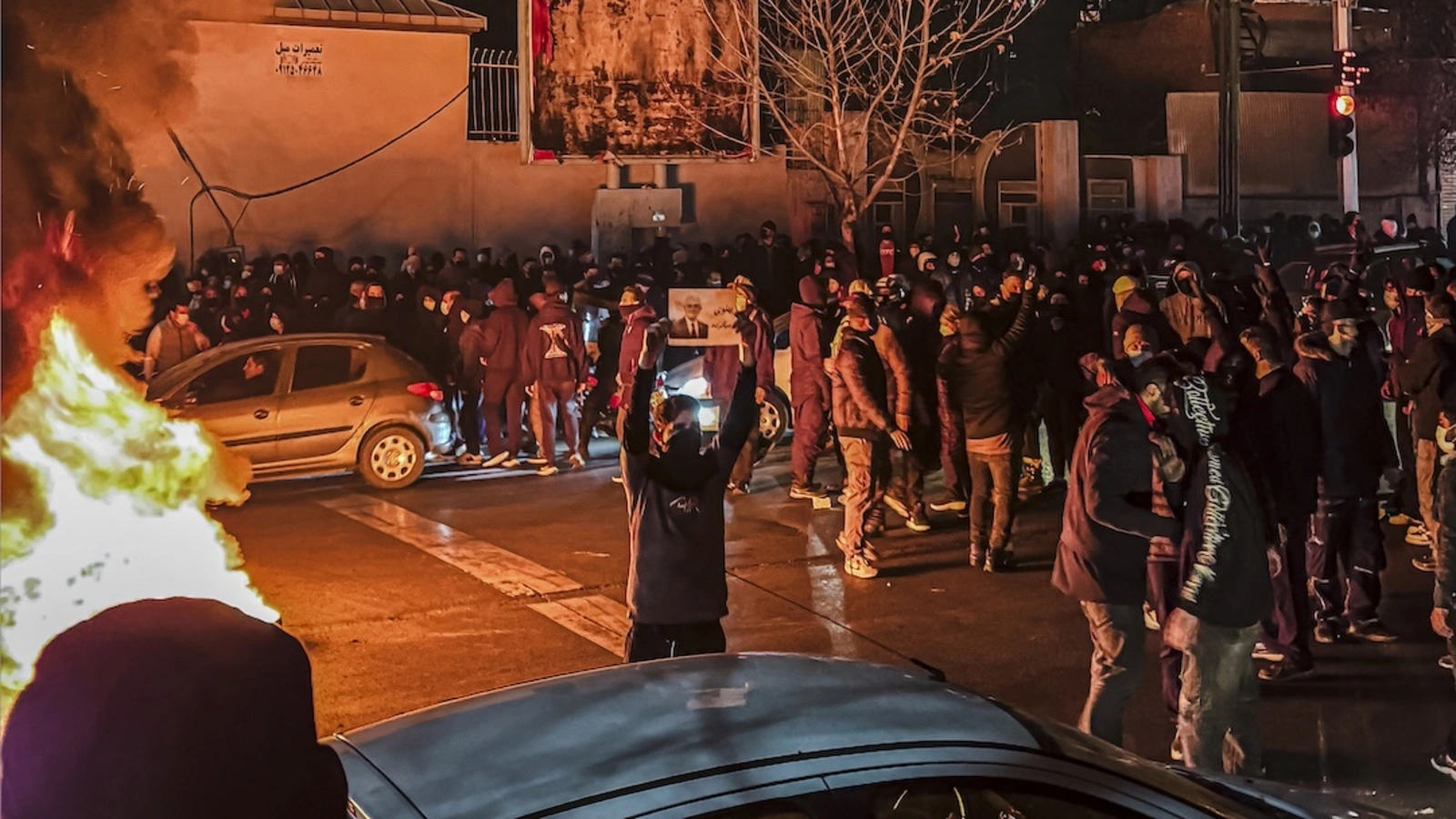 Protesters in Tehran, Jan. 9, 2026. Photo: MAHSA / Middle East Images / AFP / Getty Images