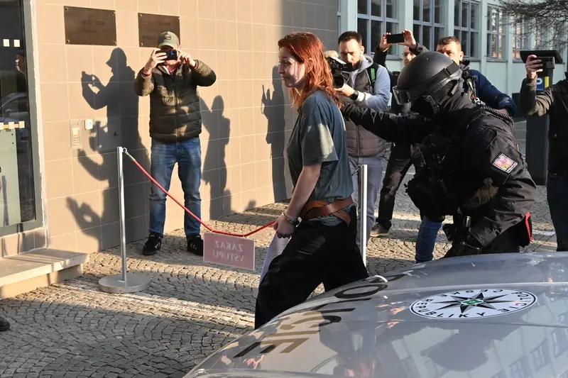 One of the suspects in the arson attack on a drone production facility in Pardubice. Photo: ČTK